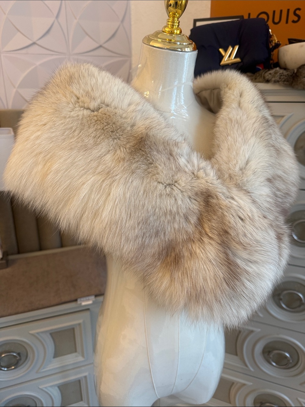 Real blue fox fur shawl